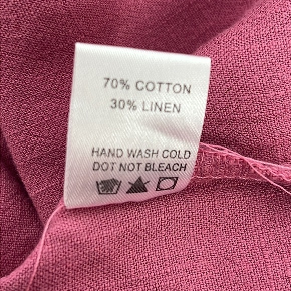 WHITE Birch Ladies Plus Size Fringe Trim Cotton /Linen Hi-Lo Hem V-Neck Top 3X - Picture 6 of 6